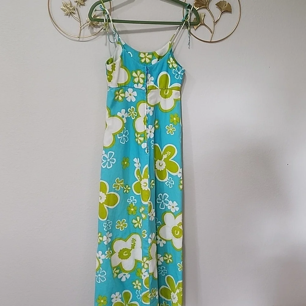 Vintage Nalii Honolulu Maxi Dress 60s 70s Flower Power Hawaiian Print Tropical - Picture 9 of 9